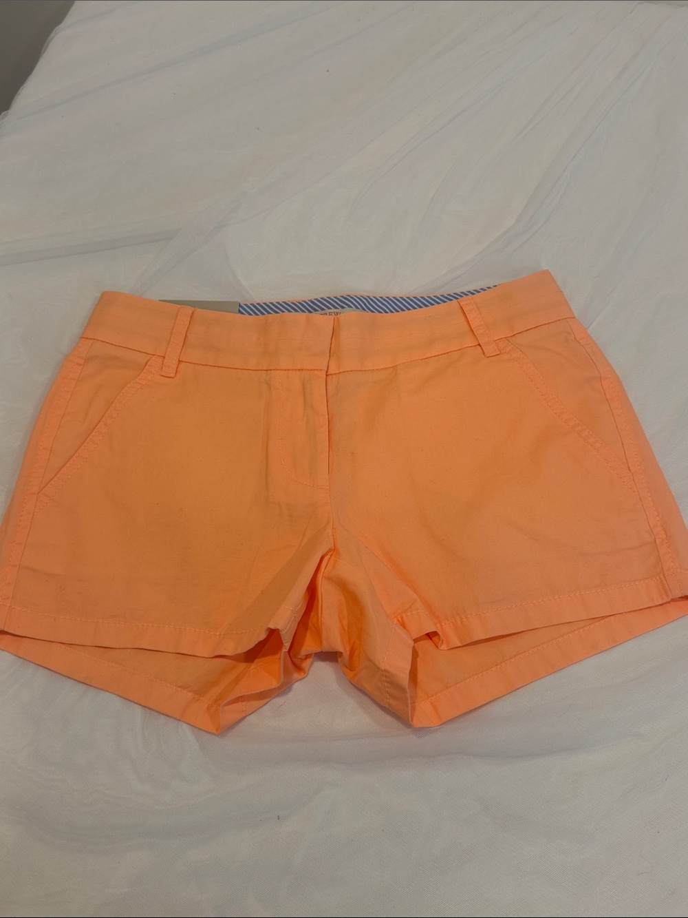 J.Crew Factory Classic Chino Shorts Sunny Peach Orange Mid-Rise 3.5" Size 00